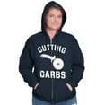thumbnail image 4 of Cutting Carbs Pizza Cutter Foodie Unisex Fleece Graphic Zip Up Hoodie Brisco Brands 5X, 4 of 5