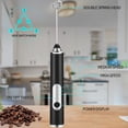 thumbnail image 3 of WOYUNG Milk Frother Handheld, with 2 Stainless Whisks, USB Rechargeable Hand Mixer, Black, 3 of 8