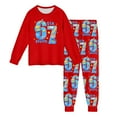 thumbnail image 4 of Kids Outfits Set 6 7 Six Seven Letter Outfits Set Comfortable Girls 67 Doodle Print Long Sleeve Homewear Soft Two Piece Sleepwear Red 8-9 Years, 4 of 9