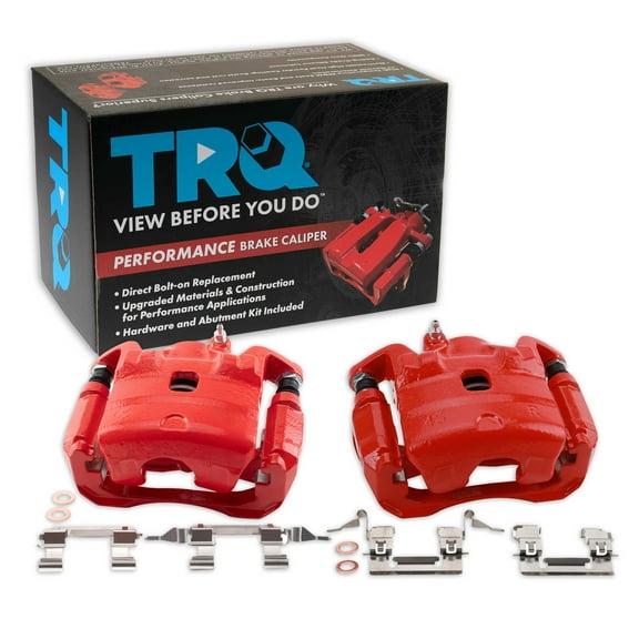 TRQ Front Performance Brake Caliper Set Red Compatible with 2007-2009 Nissan Altima 2007-2010 Sentra