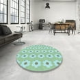 thumbnail image 4 of Ahgly Company Machine Washable Indoor Square Transitional Aquamarine Green Area Rugs, 4' Square, 4 of 7