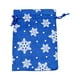 thumbnail image 2 of Bolsa de regalo navideña con copos de nieve | Pequeña bolsa de lino para dulces, ideal para decoraciones navideñas y regalos de fiesta | Diseño clásico en rojo y blanco para niños y decoración del, 2 of 5