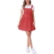 thumbnail image 2 of Vestido mini overall lindo con tirantes ajustables para mujer, XL, rojo con flores, 2 of 6