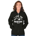 thumbnail image 4 of Love You To Mountains Hiking Couple Unisex Fleece Graphic Zip Up Hoodie Brisco Brands 2X, 4 of 5