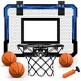 thumbnail image 1 of Miniaro de baloncesto QDRAGON para colocar sobre la puerta con 3 pelotas, color azul, 1 of 9