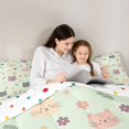 thumbnail image 4 of Manfei Funny Kitten Queen Comforter Set, Kawaii Blossoms Flower Comforter Sets Queen, Mint Green, Polkadot Reversible, 3 Pieces, 1 Comforter and 2 Pillowcases, 4 of 7