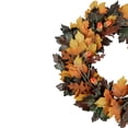 thumbnail image 3 of Northlight 20" Autumn Harvest Leaves and Twigs Artificial Thanksgiving Wreath - Green/Brown, 3 of 5