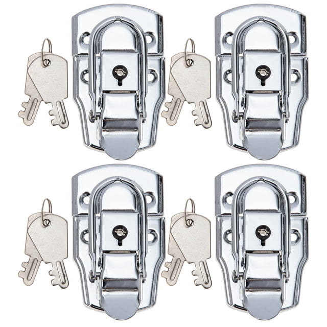 KAKOWELY 4 Sets Tool Box Lock with Key Tool Box Lock Buckle Toolbox Latch Buckle,2.95X"X1.77"X0.59"