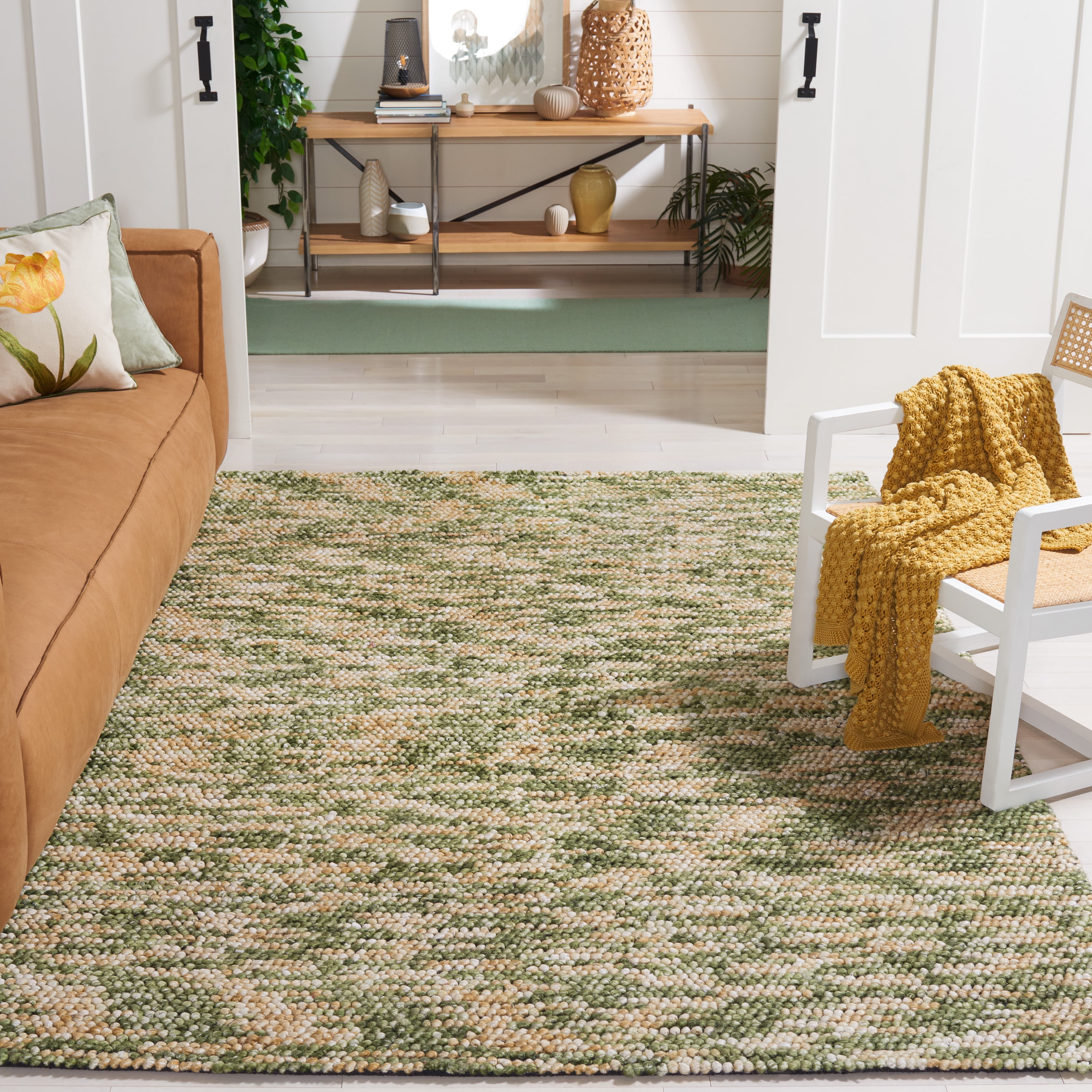 SAFAVIEH Natura Shelby Abstract Area Rug, Yellow/Green, 2' x 3'