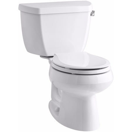 Kohler K-3577-RA-0 1.28GPF Wellworth Classic 2 Piece Round-Front Toilet with Right-Hand Trip Lever - White