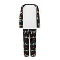 thumbnail image 4 of Elippeo Family Matching Christmas Pajamas, Letter  Elf Print Long-Sleeved Round Neck Tops + Candy Cane Pattern Trousers Sleepwear, 4 of 10