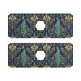 thumbnail image 7 of Yayeee Faucet Mat for Kitchen Sink 14.7" Diatomite Long Splash Guard Pad, Navy Blue Peacock Pattern, 2 Pack, 7 of 7