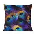 thumbnail image 3 of Designart "blue and purple Vibrant Peacock Feather" Animal Print Printed Throw Pillow, 3 of 5