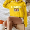 thumbnail image 5 of Yellow Womens Fall Tops Women's Long Sleeved LONDON UNITED Letter Printed Hoodie Hoodie Hoodie Sweaters for Women, 5 of 5