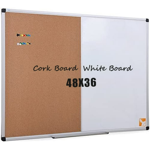 X Board Combination Whiteboard Bulletin Cork Board 48x36 Combo White Board Magnetic Dry Erase Board + Corkboard for Homeschooling, Office, Classroom Hanging Message Board Wall - Walmart.com