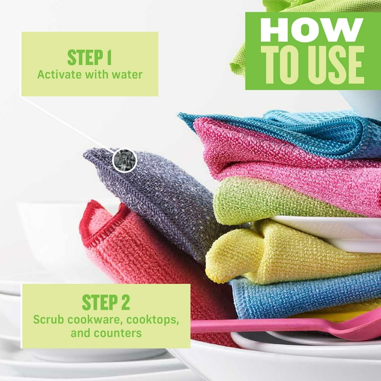 E-Cloth Kitchen Microfiber Cleaning Supplies Bundle for Kitchen, Sink, Dish  and Stainless Steel Pot & Pans, 5 Pieces