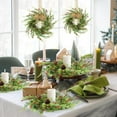 thumbnail image 4 of 8 Pcs Couronnes de Noël de 9 Pouces pour Armoire de Cuisine Cèdre Artificiel Pin Couronne Suspendue avec Baies Rouges Aiguilles de Pin pour Porte d'Entrée Couronnes de Noël Hiver Décorations de Ferme Maison, 4 of 8