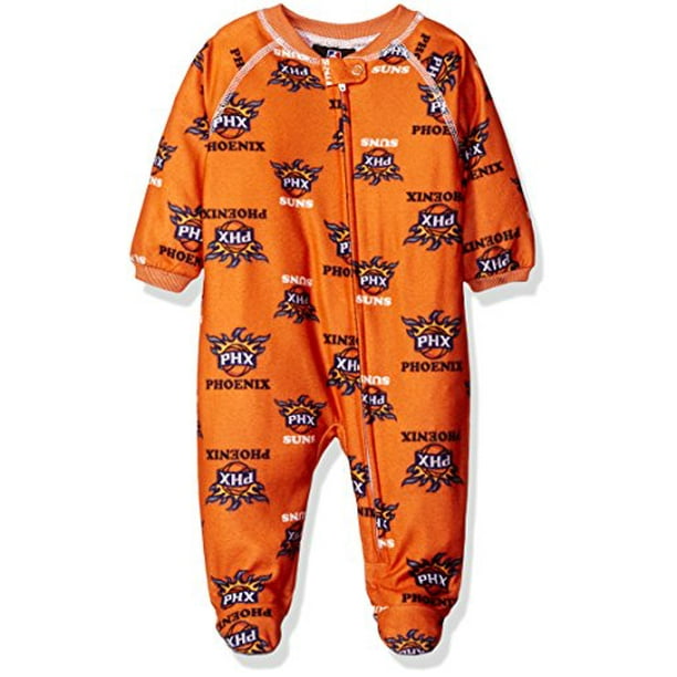 Nba Infant Suns Sleepwear All Over Print Zip Up Coverall 12 Months Texas Orange Walmart Com Walmart Com