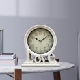 thumbnail image 2 of Horloge de Bureau Ronde Cheminée Horloge Silencieuse Décorative Ferme Silencieuse Chevet Blanc, 2 of 9