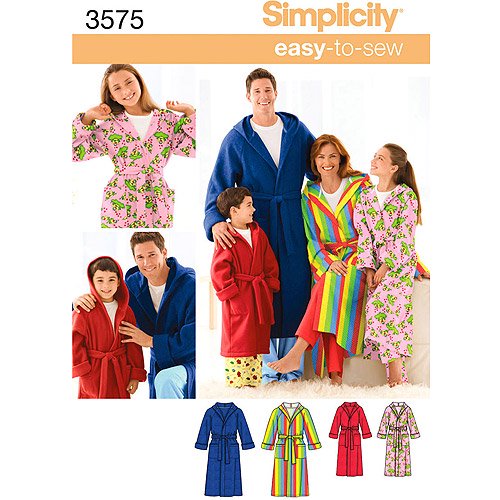 Simplicity Unisex Size XSXL Robes Pattern, 1 Each