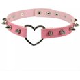 thumbnail image 2 of Collar de Mujer colgante regalo novedad Punk corazón remache gótico Collar rosa negro Punk Rock gótico Collar Mujer Hombre Steampunk, 2 of 4