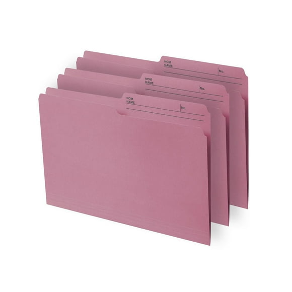 Chemises à Dossiers Continental Format Lettre, Couleur Rose, 12 unités