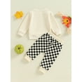 thumbnail image 4 of Suealasg Baby Boys Halloween Outfits Set 6M 12M 18M 2T 3T Toddler Boys Long Sleeve Pumpkin Print Sweatshirt+Plaid Long Pants 2Pcs Halloween Clothes for Kids Boys, 4 of 8