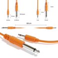 thumbnail image 2 of Excelvalley - Cables De Conexión Mono - Ts 3,5 Mm 1/8"" A 6,35 Mm 1/4"" [Paquete De 10 | 60 Cm - 23,62""], 2 of 5