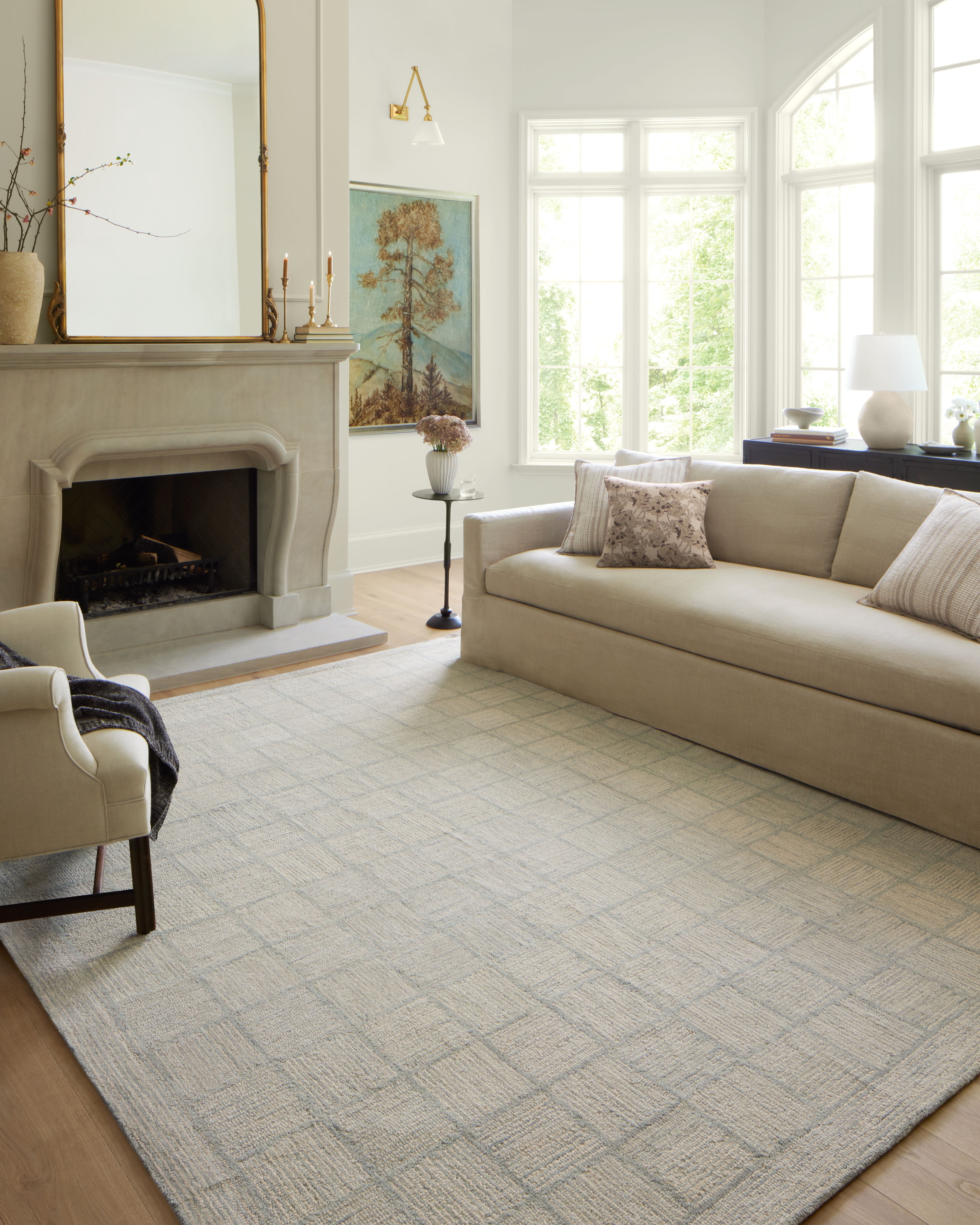 Chris Loves Julia x LoloiFrancis Silver / Sky 2'-3" x 3'-9" Accent Rug