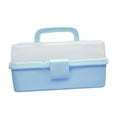 thumbnail image 3 of yuksok 3 Layer Storage Box Folding Tool Box with Handle Art Crafts Case Sewing Supplies blue, 3 of 9