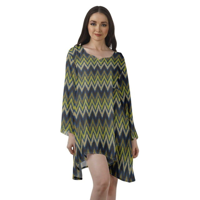 Moomaya Robes Décontractées Femmes Rayonne Robe Mini à Manches Longues pour Femmes
