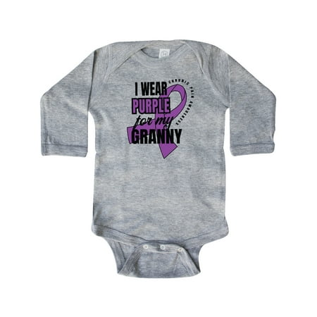 

Inktastic Chronic Pain I Wear Purple For My Granny Gift Baby Boy or Baby Girl Long Sleeve Bodysuit