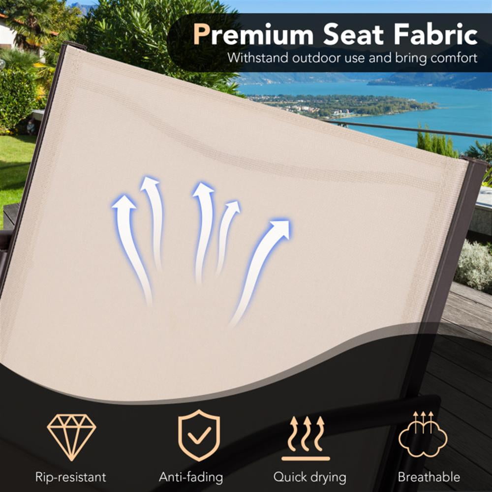 Topcobe 3 Piece Patio Metal Aluminum Wide Armchair and Table Set, Outdoor Patio Furniture for Garden Backyard Pool Deck-Rusic Brown