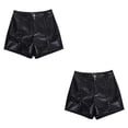 thumbnail image 1 of Qarigey Pantalones cortos de verano de estilo gótico para mujer, disfraz de niña, pantalones de cintura alta, ropa de calle de Color sólido, S 2piezas, 1 of 6