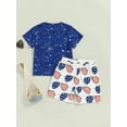 thumbnail image 5 of Niusricy 4th of July Clothes for Baby Boys 0 6M 12M 18M 2T 3T Kids Memorial Day Outfits Short Sleeves T-Shirt Eyeglasses Print Tops and Elastic Shortsnt Fashion Cute 2 Piece Vacation Clothes, 5 of 8