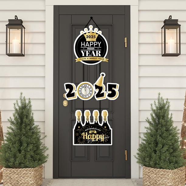 Decoración del hogar, decoración de habitaciones, decoración de paredes, decoración temática de Año Nuevo, colgante de puerta de papel para fiesta, decoración de escena de fiesta, colgante plano, 2 pi