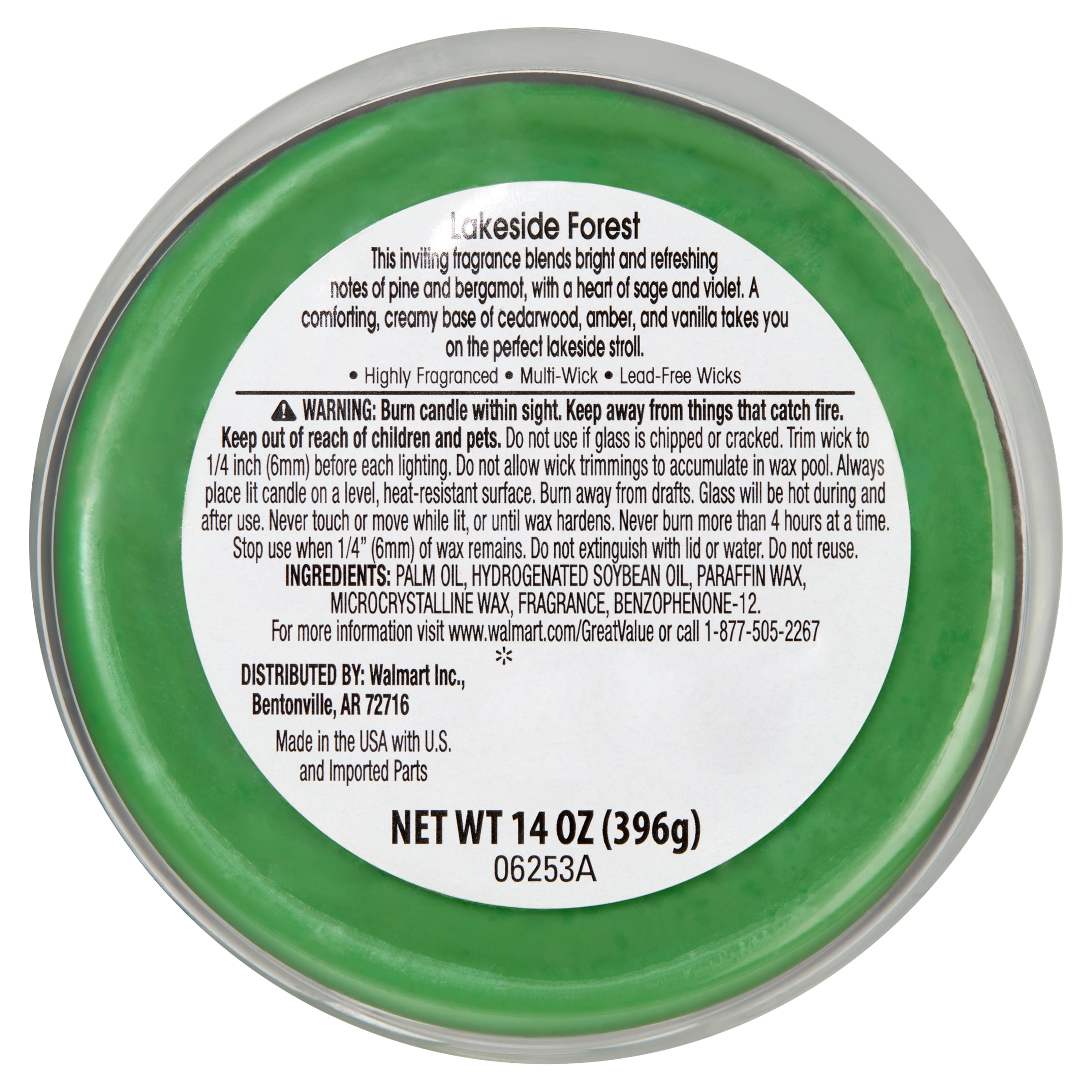 Great Value Lakeside Forest Scented Candle, 14 oz