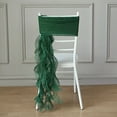 thumbnail image 4 of BalsaCircle 10 Hunter Green Premium Solid Curly Chiffon Chair Sashes Wedding Slipcovers, 4 of 8