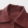 thumbnail image 5 of Defitshape Women's Faux Suede Leather Jacket Button Down Collar Pockets Crop Moto Jackets Long Sleeve Casual Fashion Biker Coat Burgundy 12, 5 of 5
