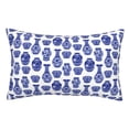 thumbnail image 1 of Fotbe Blue Vases Funda de Almohada Decorativa Estilo Occidental, Lujo en Algodón, Fundas para Almohadas King, Cojín Estampado para Decoración del Hogar-14"x20", 1 of 6