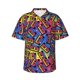 thumbnail image 1 of Balery Vintage Audio Cassettes Camisas hawaianas de manga corta para hombre, camisas playeras de corte holgado, camisas de vacaciones con botones,Small, 1 of 7