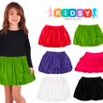 thumbnail image 4 of Kidsy Toddler Baby Girls Embroidery Bubble Skirt – Peruvian Pima Cotton, Balloon Skirt, Elastic Waist, Pull-On, Solid Colors, Acid Green, 3, 4 of 11