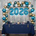 thumbnail image 5 of PMU 12 Pc Set Graduation Decorations | Number Balloons 2026 Royal Blue with Silver Curtain Backdrop and Star Mylar | 2026 Party Decorations | Graduation Party Supplies, 5 of 6
