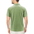 thumbnail image 2 of Men's Solid Short Sleeve Heathered Cotton Jersey Embroidered Logo Polo Shirt (Heather Lawn, L), 2 of 3