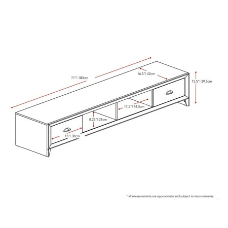 CorLiving - Lakewood Extra Wide TV Stand, for TVs up to 85" - Wenge