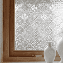 OHTMERU Window Privacy Film Decorative Window Film for Bathroom,Front Door,Home, Static Cling Stained Glass Sticker Opaque Heat Control UV Blocking Non Adhesive Flowering Crabapple 17.5x78.7 inche