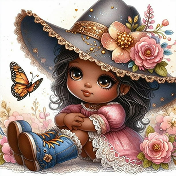 Kit Pintura Por Números Sobre Lienzo Arte Al Óleo Artesanal Imagen Niña Pared Del 40x40cm