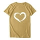 thumbnail image 4 of ICHUANYI Clearance Women Short Sleeves Crewneck Heart-shaped Print Casual Tops Blouse T-shirt(Beige, L) ICHUANYI WER2023080701574, 4 of 7