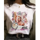 thumbnail image 1 of Women's "KAROLG" Graphic Tee - Short Sleeve Crew Neck, Stretchy Cotton Blend, Machine Washable, Casual Summer & Spring Top with and Black Cartoon Print, 1 of 5