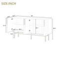 thumbnail image 2 of 60" Sideboard Buffet Cabinet, Entryway Control Table with 4 Doors, Adjustable Shelf, Gold Metal Handles and Legs, Modern Credenza Storage Cabinet for Dining Room Living Room Bedroom Hallway, Black, 2 of 7
